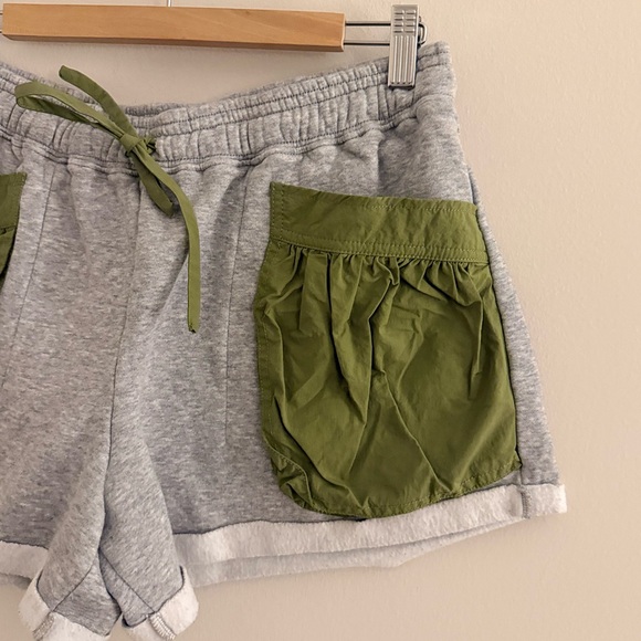 BDG Gray & Olive Utility Pocket Sweat Shorts Size L | Cozy Streetwear - Picture 6 of 10